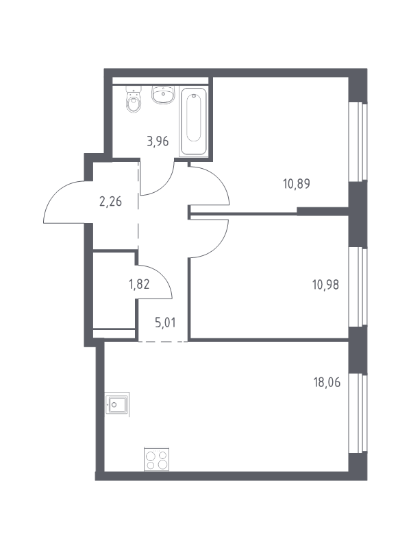 3 ккв (Евро) 52,4 м²