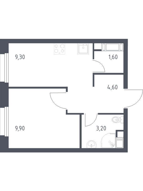 1 ккв 28,7 м²