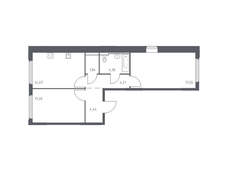 2 ккв 60 м²