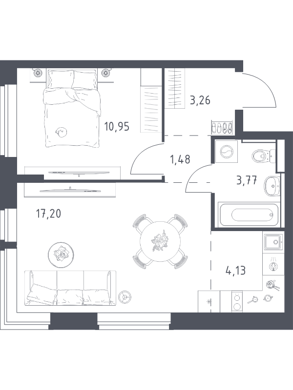 2 ккв (Евро) 40,8 м²