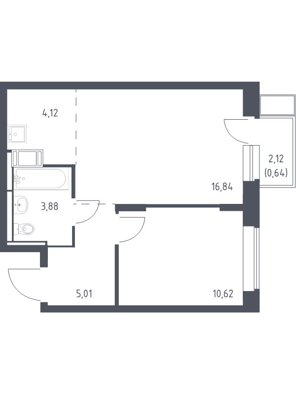 2 ккв (Евро) 41,1 м²