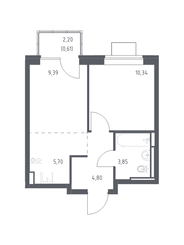 2 ккв (Евро) 34,7 м²