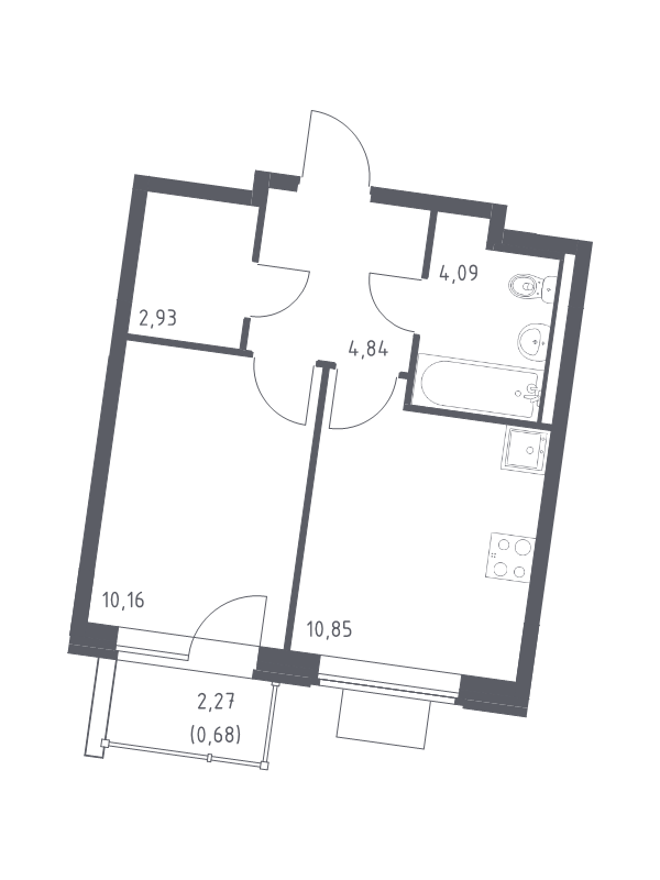 1 ккв 33,6 м²