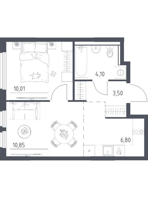 2 ккв (Евро) 35,3 м²