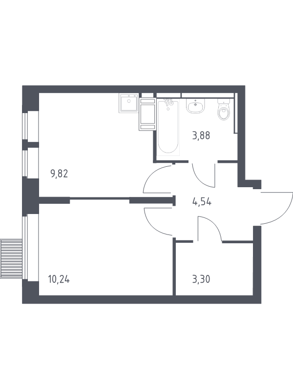 1 ккв 31,8 м²