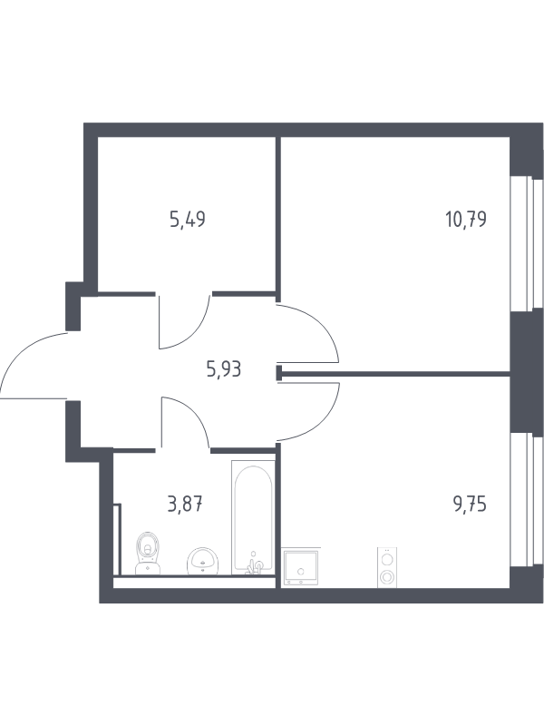 1 ккв 35,9 м²