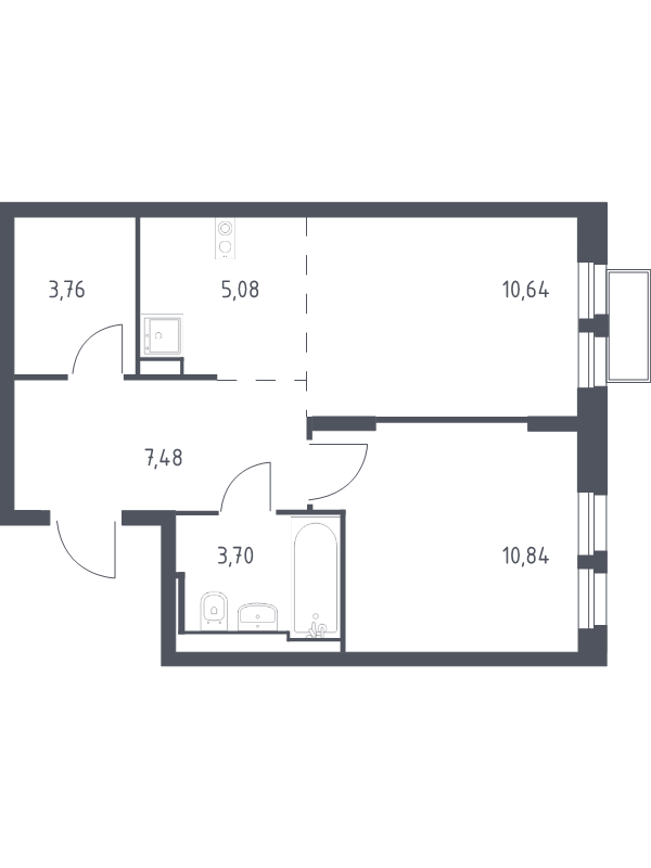 2 ккв (Евро) 41,7 м²