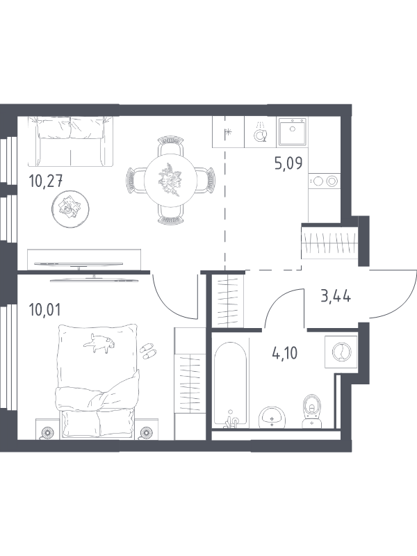 2 ккв (Евро) 32,9 м²