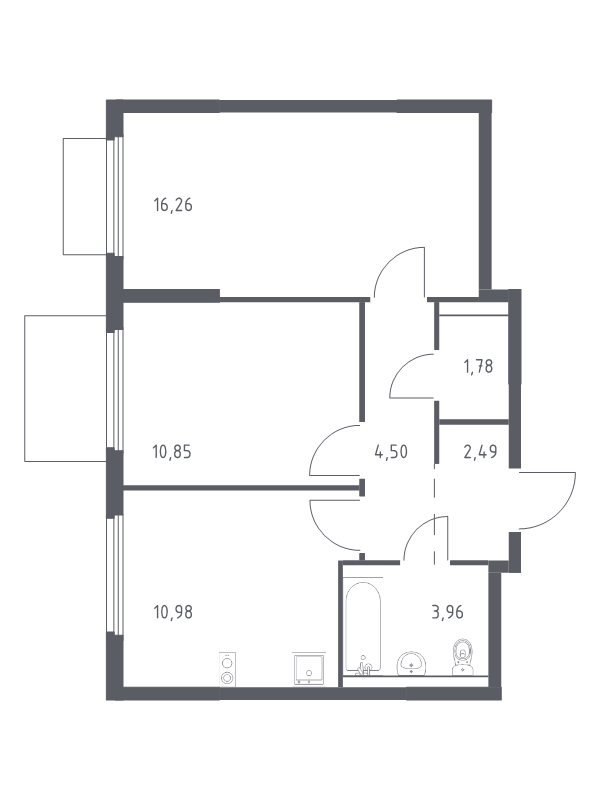 2 ккв 50,8 м²