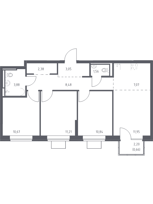 4 ккв (Евро) 71,8 м²