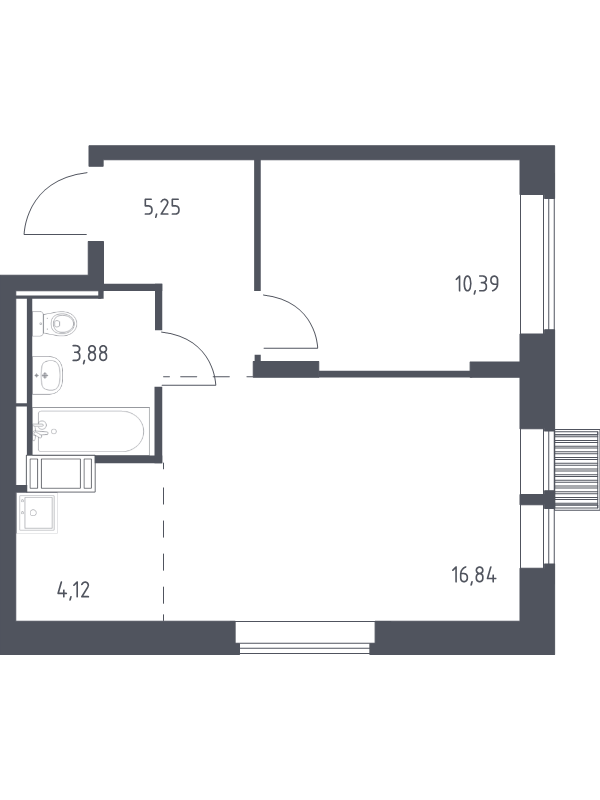 2 ккв (Евро) 40,5 м²