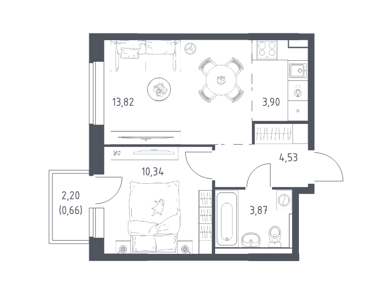 2 ккв (Евро) 37,1 м²