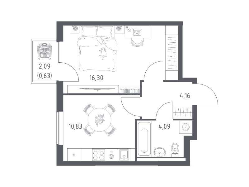 1 ккв 36 м²