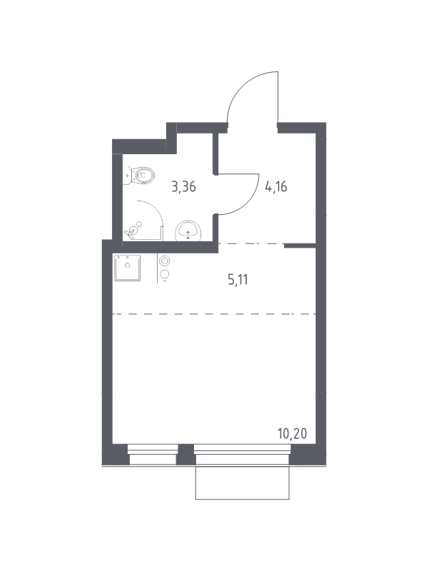 Студия 22,8 м²