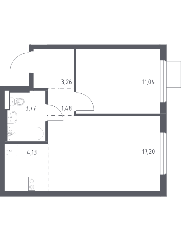 2 ккв (Евро) 40,9 м²