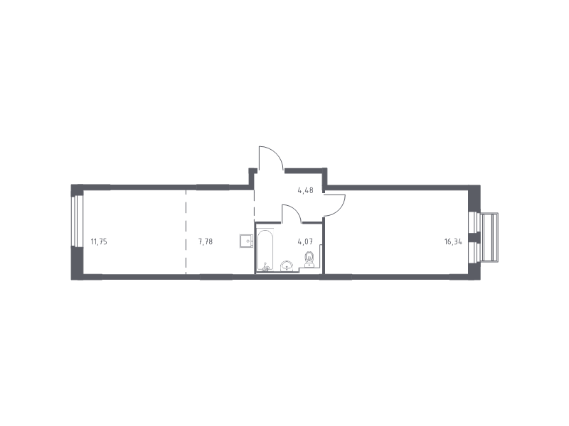 2 ккв (Евро) 44,4 м²