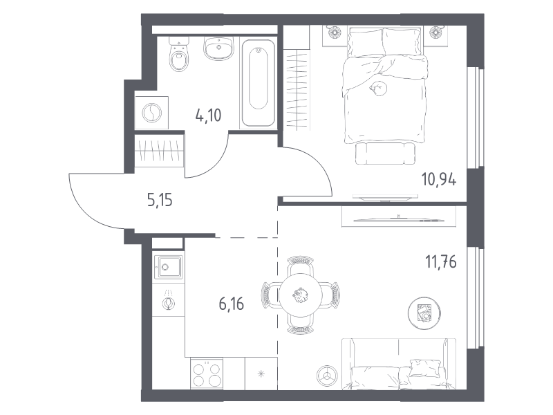 2 ккв (Евро) 38,1 м²
