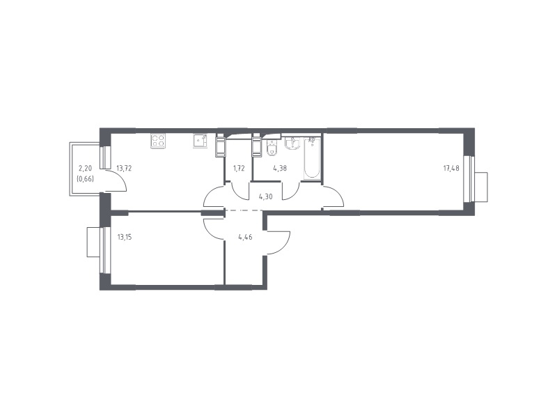2 ккв 59,9 м²