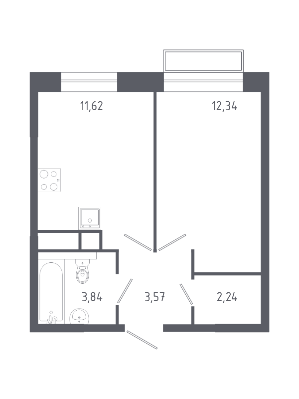 1 ккв 33,5 м²