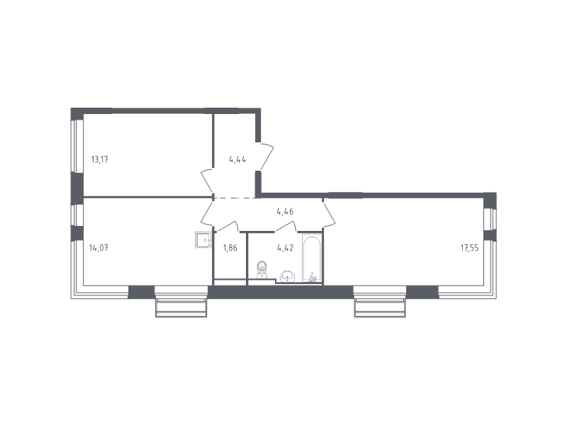 2 ккв 60 м²