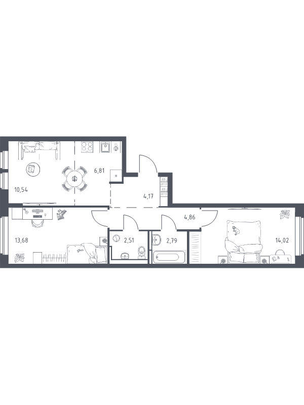 3 ккв (Евро) 59,4 м²