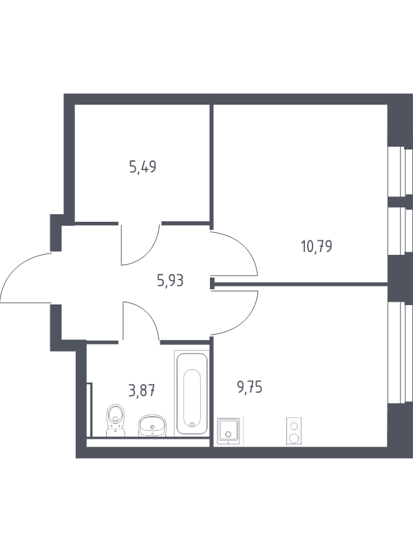 1 ккв 35,9 м²