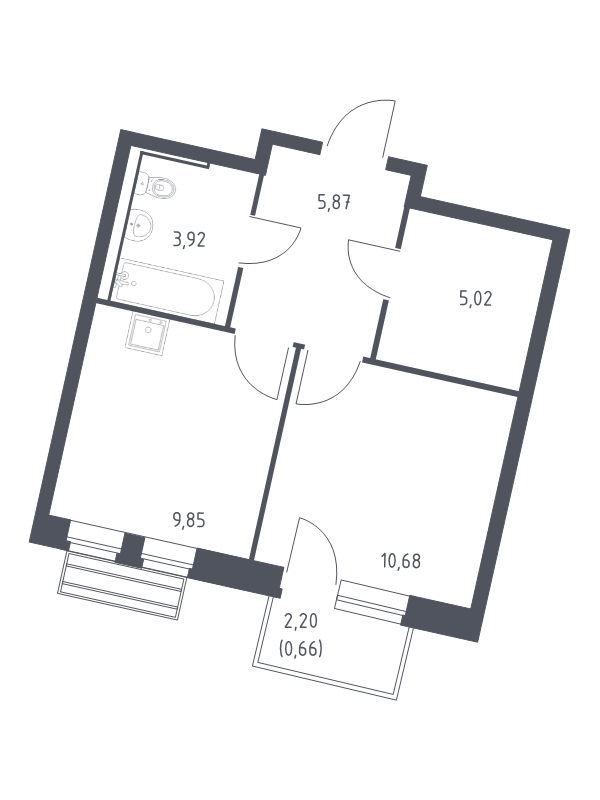 1 ккв 35,5 м²