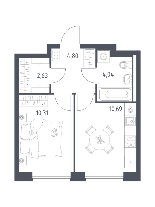1 ккв 32,5 м²