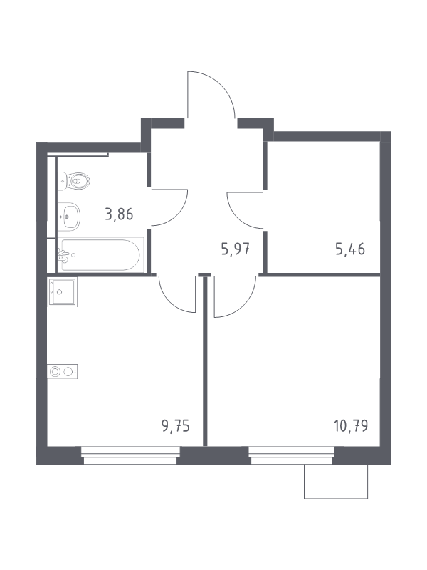 1 ккв 35,8 м²