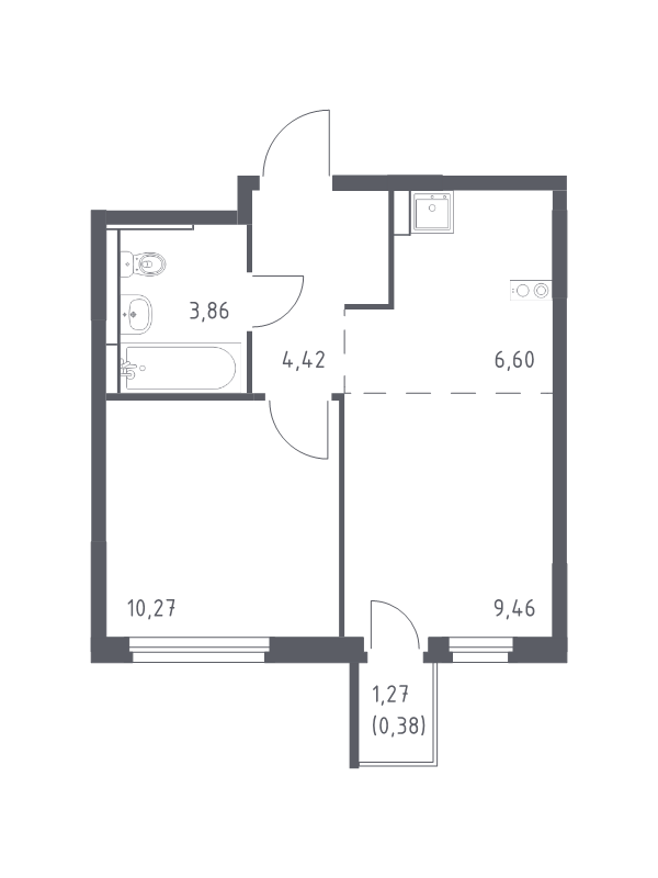 2 ккв (Евро) 35 м²