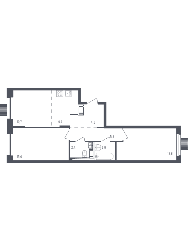 3 ккв (Евро) 59,1 м²