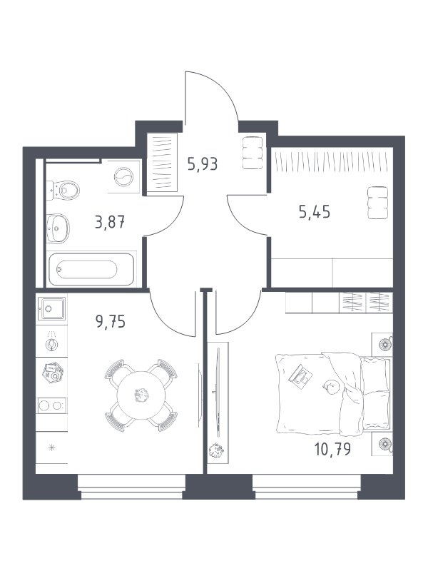1 ккв 35,8 м²