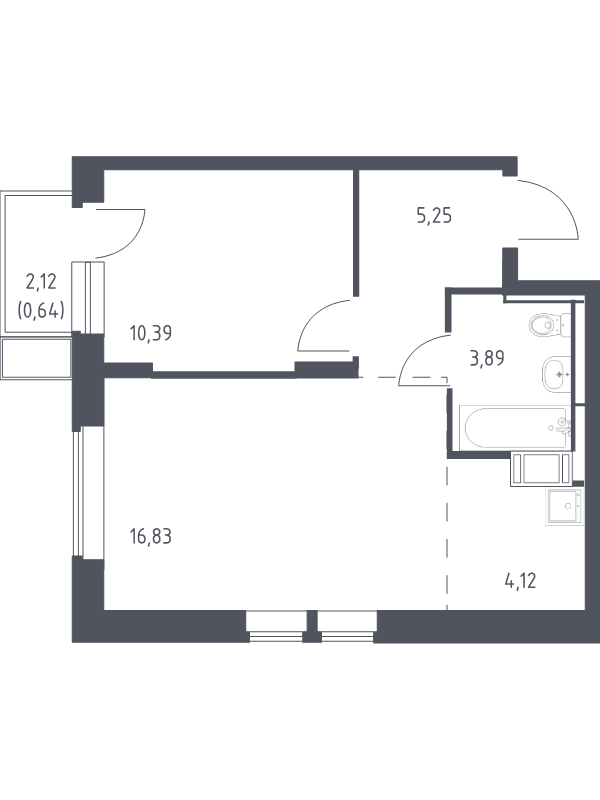 2 ккв (Евро) 41,1 м²