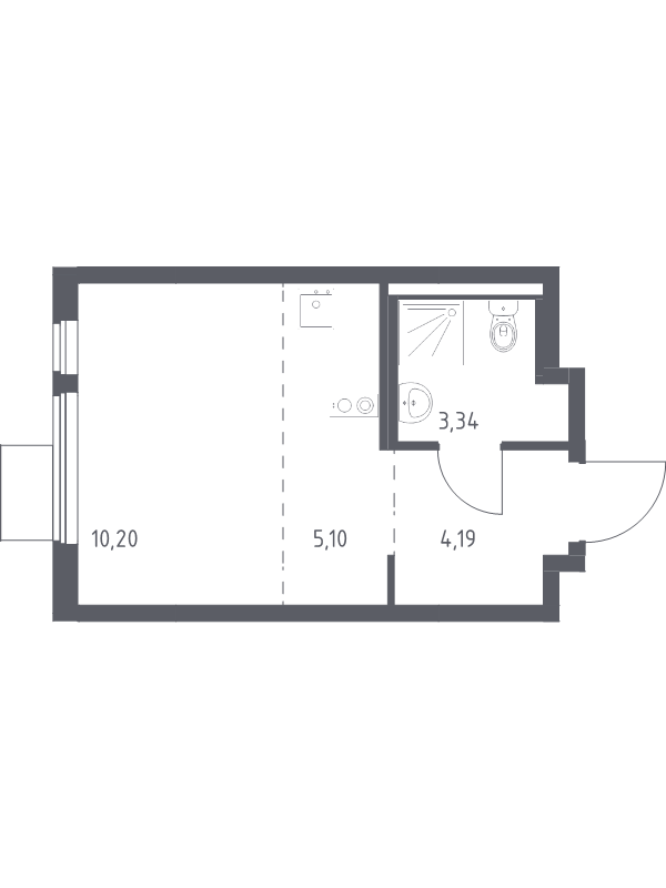 Студия 22,8 м²