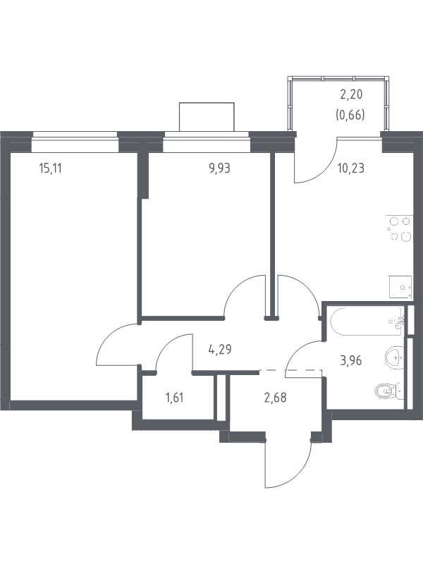 2 ккв 48,5 м²