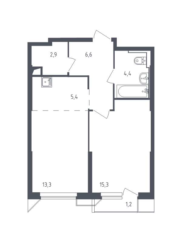 2 ккв (Евро) 48,9 м²