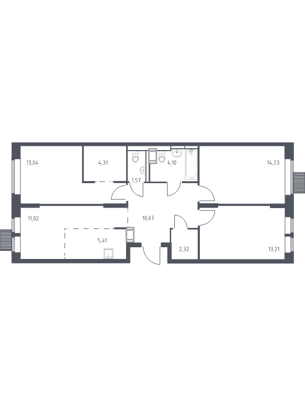 4 ккв (Евро) 79,9 м²
