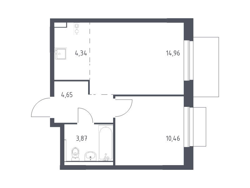 2 ккв (Евро) 38,3 м²