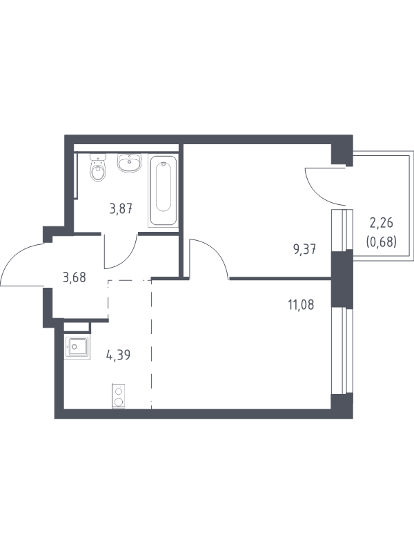 2 ккв (Евро) 33,2 м²