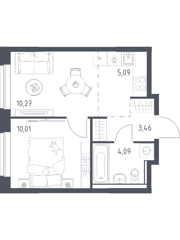 2 ккв (Евро) 32,9 м²