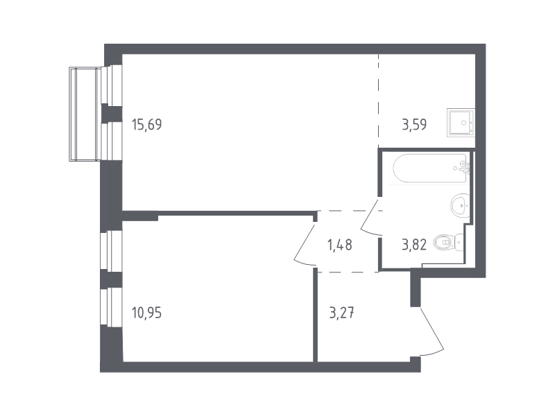 2 ккв (Евро) 38,8 м²
