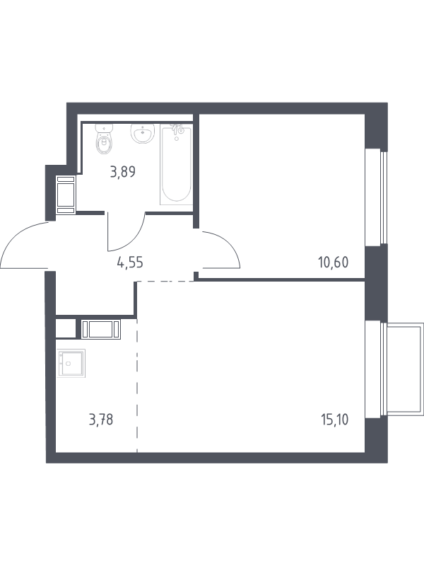 2 ккв (Евро) 37,7 м²