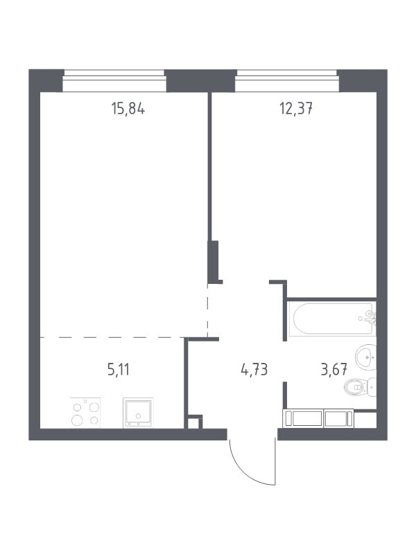 2 ккв (Евро) 41,6 м²