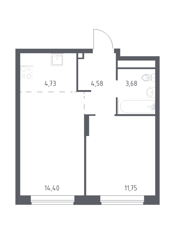 2 ккв (Евро) 39,1 м²