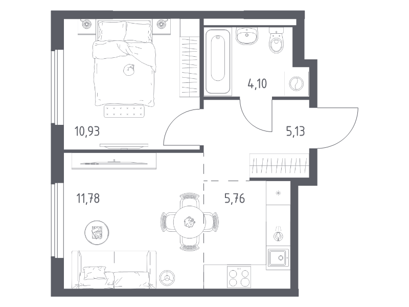 2 ккв (Евро) 37,7 м²