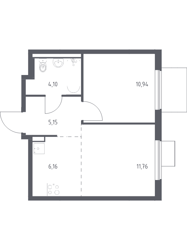 2 ккв (Евро) 38,1 м²