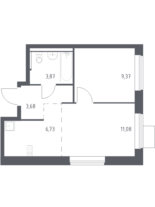 2 ккв (Евро) 34,7 м²