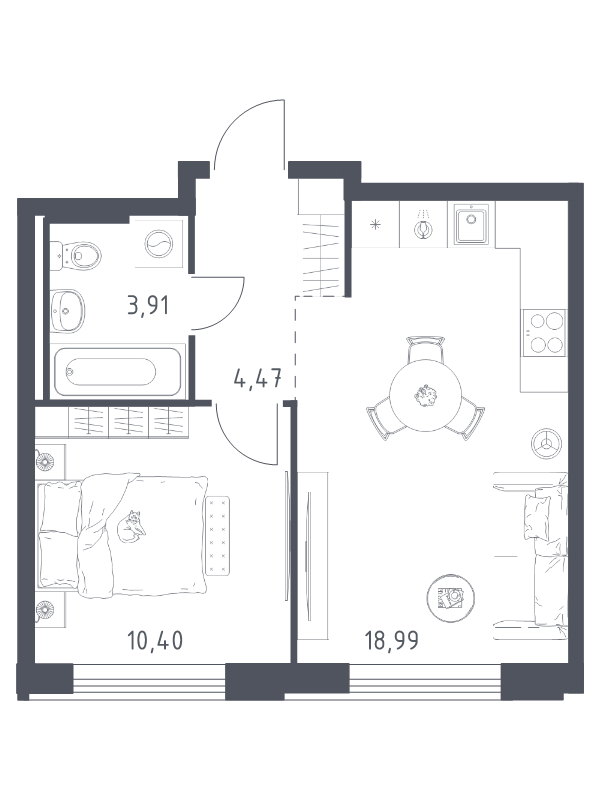 2 ккв (Евро) 37,8 м²