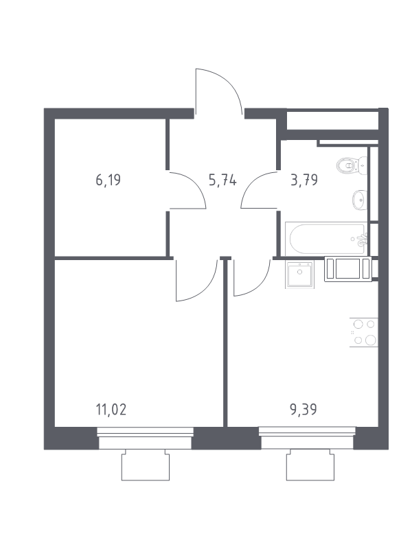 1 ккв 35,4 м²