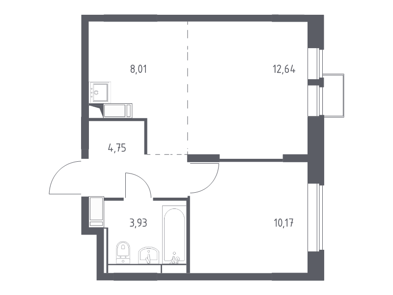 2 ккв (Евро) 39,5 м²